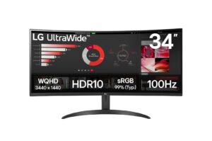 MONITOR 34" LG ULTRAWIDE/LED/CURVO/VA/HDMI/COLOR NEGRO/34WR50QK