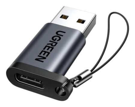 Adaptador USB 3.1 Tipo C A USB-A 3.0 Ugreen 35000 5 Gbps, Chip Vl160, Caja De Aluminio, Color Negro