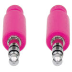 Cable De Audio Estereo 3.5 Mm Macho A Macho Manhattan 352826 Textil 1M Rosa/Morado