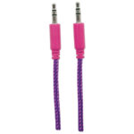 Cable De Audio Estereo 3.5 Mm Macho A Macho Manhattan 352826 Textil 1M Rosa/Morado