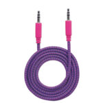 Cable De Audio Estereo 3.5 Mm Macho A Macho Manhattan 352826 Textil 1M Rosa/Morado