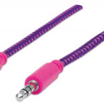 Cable Estereo A Ipod M-M 1.8M Textil Morado/Rosa.