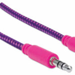 Cable Estereo A Ipod M-M 1.8M Textil Morado/Rosa.