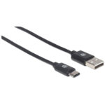 353298 Cable USB A A USB C, Largo 1M Color Negro. USB 2.0 Estándar-A Macho A USB C Macho.