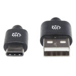 353298 Cable USB A A USB C, Largo 1M Color Negro. USB 2.0 Estándar-A Macho A USB C Macho.