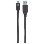 Cable USB Manhattan A Macho-Tipo C Macho, 1M Negro, 353373