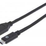 Cable USB Manhattan A Macho-Tipo C Macho, 1M Negro, 353373
