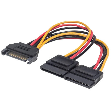 354554 Cable Y De Alimentación SATA, Alimenta 2 Drivers SATA Con Un Cable De Energía SATA, Largo 15Cm