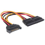 354554 Cable Y De Alimentación SATA, Alimenta 2 Drivers SATA Con Un Cable De Energía SATA, Largo 15Cm