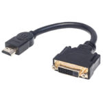 CABLE MANHATTAN 354592 HDMI MACHO A DVI-D HEMBRA/20CM/COLOR NEGRO