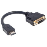 CABLE MANHATTAN 354592 HDMI MACHO A DVI-D HEMBRA/20CM/COLOR NEGRO
