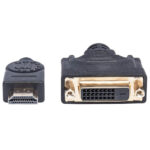 CABLE MANHATTAN 354592 HDMI MACHO A DVI-D HEMBRA/20CM/COLOR NEGRO