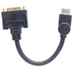 CABLE MANHATTAN 354592 HDMI MACHO A DVI-D HEMBRA/20CM/COLOR NEGRO