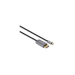 Cable USB-C A Displayport M Manhattan 354851 , USB C, Displayport, 3 M, Negro