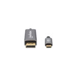 Cable USB-C A Displayport M Manhattan 354851 , USB C, Displayport, 3 M, Negro