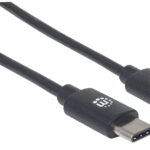 Cable USB-C A USB-C Manhattan 354875 Macho-Macho/2M/Negro