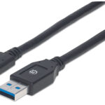 Cable USB Manhattan Tipo Cm-Am 3M Negro V3.1 Gen1, 354981