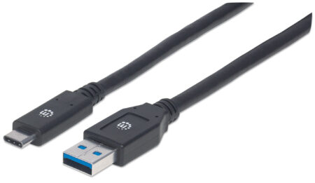 Cable USB Manhattan Tipo Cm-Am 3M Negro V3.1 Gen1, 354981
