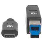 Cable USB-B A USB-C Manhattan 354998 De 2M/Macho-Macho/Color Negro