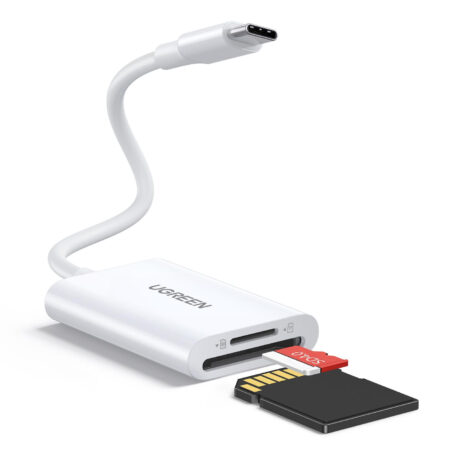 Lector De Tarjetas USB-C 3.1 Ugreen 35506 Soporta Micro-SD (Tf) /SD/5Gbps/170Mb/S/Otg/Hasta 2Tb/2 Tarjetas Simultaneas/Soporta Windows/Mac OS/Linux/Color Blanco