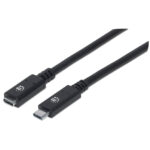 Cable USB-C V3.1 Ext Cm-Ch 0.5M Negro 10Gbps 5A
