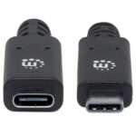 Cable USB-C V3.1 Ext Cm-Ch 0.5M Negro 10Gbps 5A