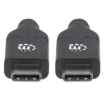 Cables USB-C Manhattan USB-C Macho A USB-C Macho, USB C, USB C, Macho/Macho, 2 M, Negro