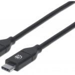 Cables USB-C Manhattan USB-C Macho A USB-C Macho, USB C, USB C, Macho/Macho, 2 M, Negro