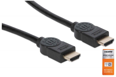 Cable HDMI 2.0 Manhattan 355346 Macho-Macho/1.8M/4K 60Hz/Premium/Color Negro