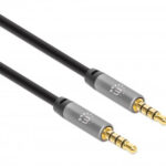Cable Auxiliar De Audio 3.5Mm Manhattan 355988 Macho-Macho/1M/Chapados En Oro/Negro-Plata