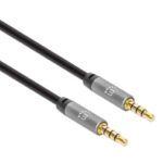 Cable Auxiliar De Audio 3.5Mm Manhattan 355988 Macho-Macho/1M/Chapados En Oro/Negro-Plata