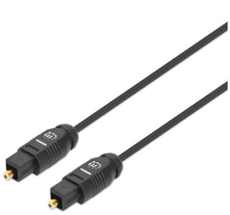 Cable De Audio Digital Optico Toslink S/Pdif Manhattan 356091 Macho-Macho/5M/Color Negro