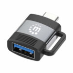 Adaptador De USB-C A USB-A Manhattan 356312 Color Gris Espacial/Negro