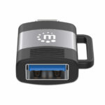 Adaptador De USB-C A USB-A Manhattan 356312 Color Gris Espacial/Negro