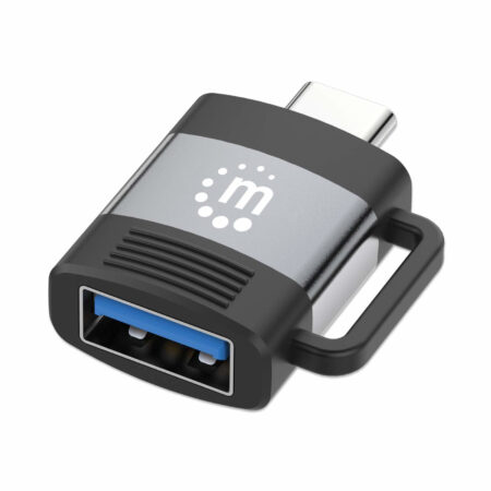 Adaptador De USB-C A USB-A Manhattan 356312 Color Gris Espacial/Negro