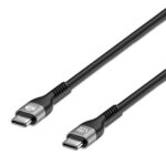 Cable De Carga USB 2.0 Tipo-C Manhattan 356367 USB-C Macho A USB-C Macho De 2 Metros, Power Delivery 3.1 Epr 240W, Transmisión De Datos 400 Mbps, Forro Trenzado - Negro