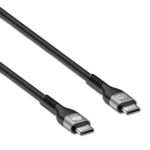 Cable De Carga USB 2.0 Tipo-C Manhattan 356367 USB-C Macho A USB-C Macho De 2 Metros, Power Delivery 3.1 Epr 240W, Transmisión De Datos 400 Mbps, Forro Trenzado - Negro
