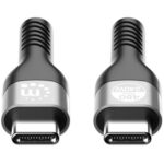 Cable De Carga USB 2.0 Tipo-C Manhattan 356367 USB-C Macho A USB-C Macho De 2 Metros, Power Delivery 3.1 Epr 240W, Transmisión De Datos 400 Mbps, Forro Trenzado - Negro