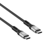 Cable Usb4 Gen 3X2 Manhattan 356374 USB-C Macho A USB-C Macho De 1 Metro, Power Delivery 3.1 Epr 240W, Transmisión De Datos 40 Gbps, Video 8K, Compatible Con Thunderbolt 3 / 4, Forro Trenzado - Negro