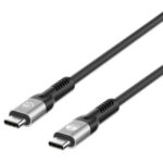 Cable Usb4 Gen 3X2 Manhattan 356374 USB-C Macho A USB-C Macho De 1 Metro, Power Delivery 3.1 Epr 240W, Transmisión De Datos 40 Gbps, Video 8K, Compatible Con Thunderbolt 3 / 4, Forro Trenzado - Negro