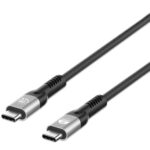 Cable Usb4 Gen 3X2 Manhattan 356381 USB-C Macho A USB-C Macho De 2 Metros, Power Delivery 3.1 Epr 240W, Transmisión De Datos 40 Gbps, Video 8K, Compatible Con Thunderbolt 3 / 4, Forro Trenzado - Negro
