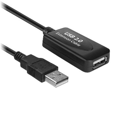 Cable USB V2.0 Extensión Activa Brobotix 372782 – USB Tipo A Macho, USB Tipo A Hembra, Macho/Hembra, 15 M, Negro