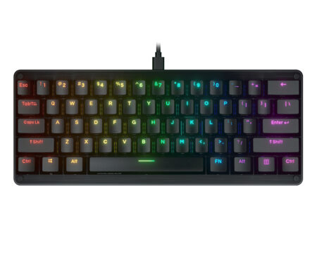Teclado Mecanico Gamer Cougar Puri Mini 60%,Rgb, Switch Gateron Red, Alambrico, Negro (Ingles), 37Prmrm1Mi.0002