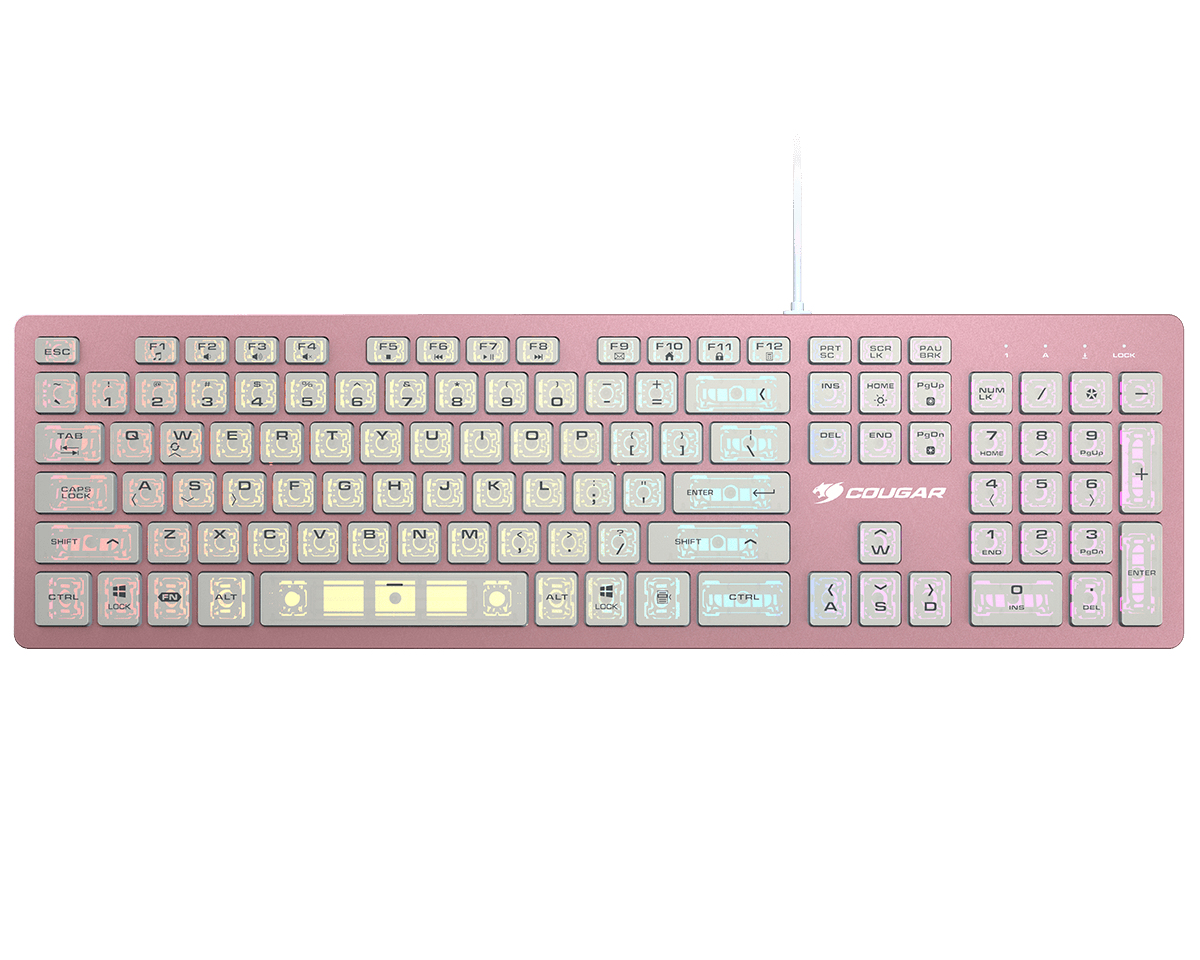 Teclado Gamer Cougar Vantar Ax Rgb, Switch Tijera, Alambrico, Rosa (ingles), 37vapxnmx.0002