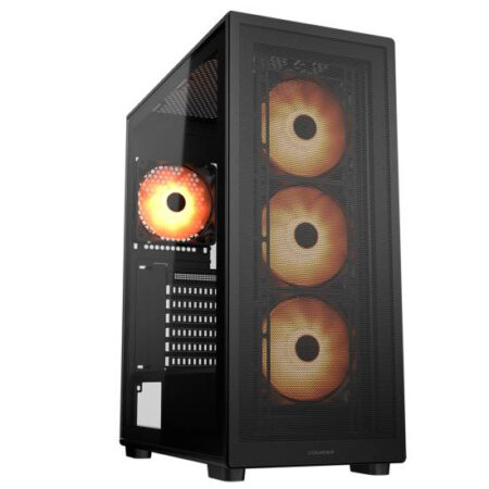 Gabinete Cougar Mx220 Rgb/Midi-Tower/Sin Fuente/USB 3.0/4 Ventiladores Instalados/Color Negro/ATX/Mini-Itx/382Ac80.0001