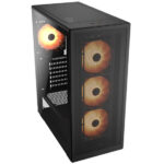 Gabinete Cougar Mx220 Rgb/Midi-Tower/Sin Fuente/USB 3.0/4 Ventiladores Instalados/Color Negro/ATX/Mini-Itx/382Ac80.0001