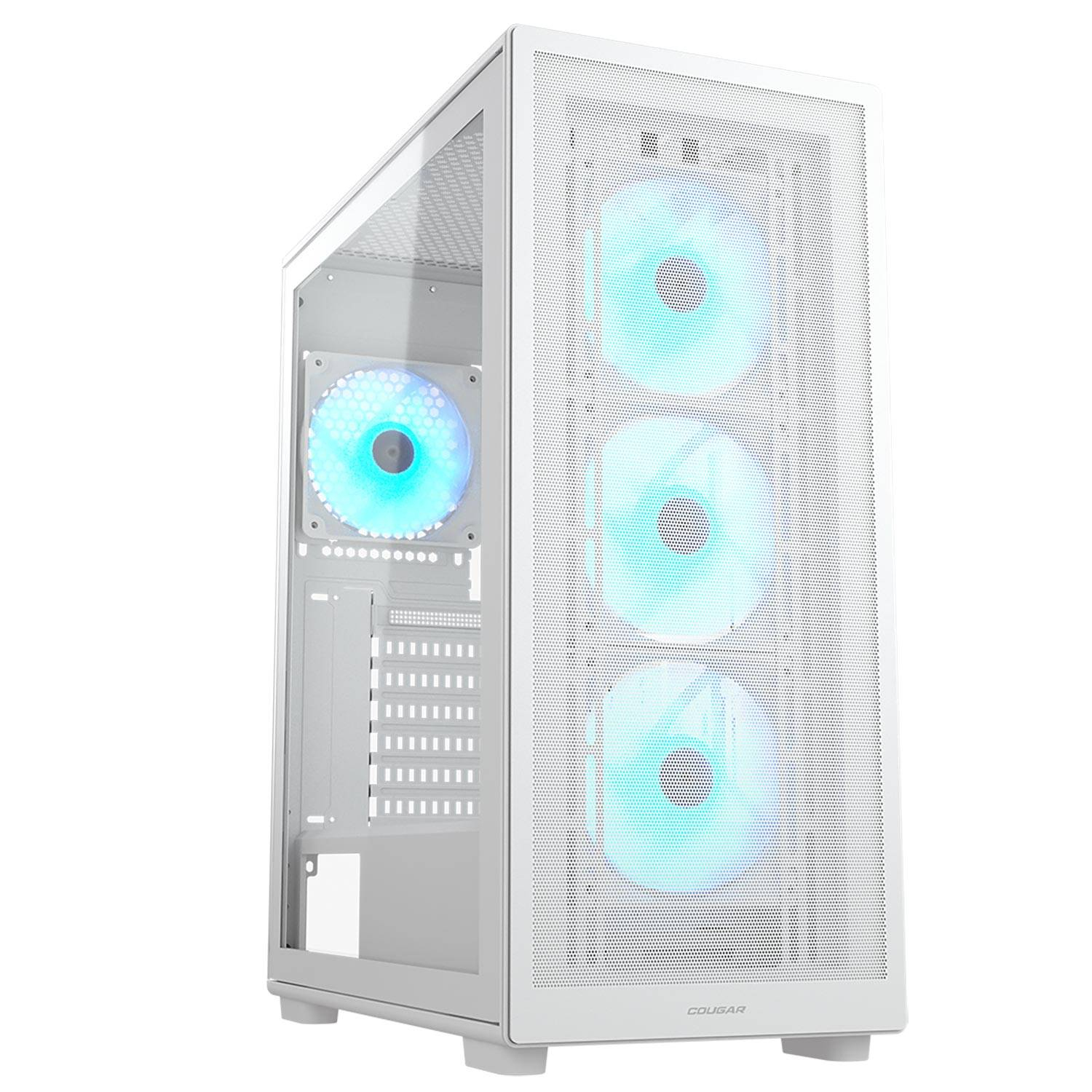 Gabinete Cougar Mx220 Rgb/mid Tower/sin Fuente/panel Lateral/color Blanco/atx/382ac80.0002