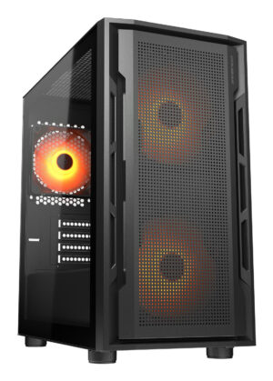 GABINETE COUGAR UNIFACE MINI RGB/MINI TOWER/CRISTAL TEMPLADO/SIN FUENTE/2 VENTILADORES ARGB DE 140MM/1 VENTILADOR ARGB DE 120MM/COLOR NEGRO/MINI ITX/MICRO ATX/3855C90.0003
