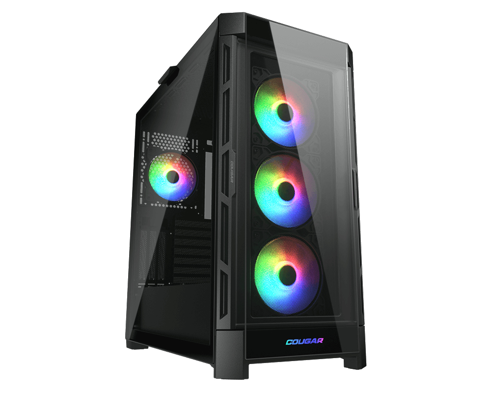 Gabinete Cougar Duoface Pro Rgb/midi-tower/con Ventana/sin Fuente/usb 3.0/2.0/4 Ventiladores Argb Instalados/color Negro/mini-itx/atx/ceb/e-atx, 385ad10.0001