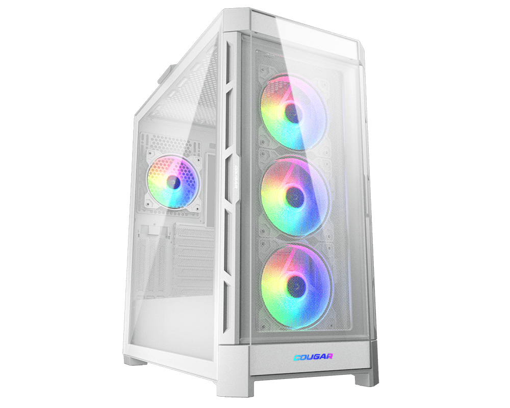 Gabinete Cougar Duoface Pro Rgb/midi-tower/con Ventana/sin Fuente/usb 3.0/2.0/4 Ventiladores Argb Instalados/color Blanco/atx/ceb/e-atx, 385ad10.0002